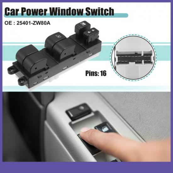 Front Left Driver Side Power Window Switch Single  for Nissan Versa