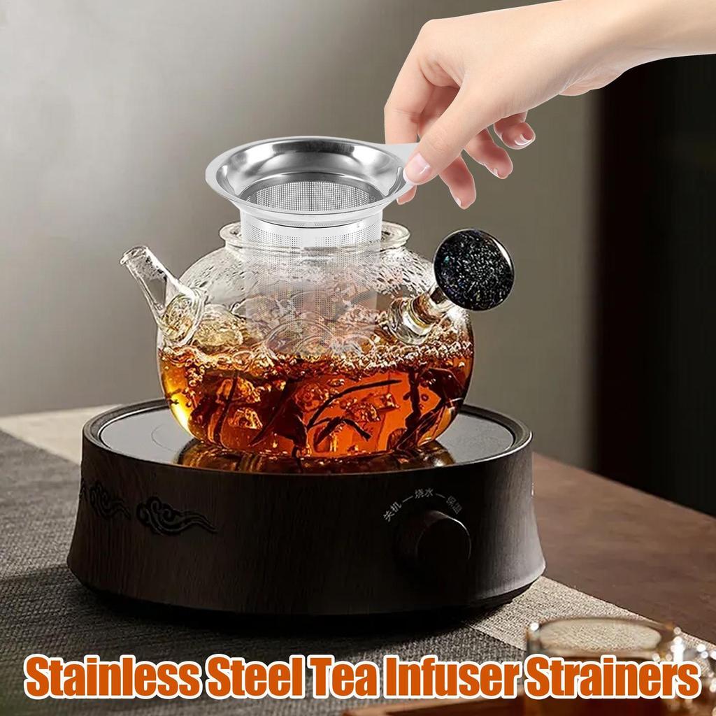 Fine Mesh Tea Strainer Stainless Steel Ultra-fine Strainer with Anti-Scald Handle for Loose Tea Coffee Home Car Camping Party