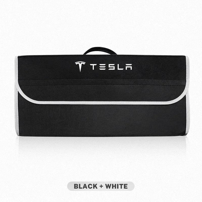 

Car Sticker 2025 New Tesla Car Trunk Organizer Tools Box Foldable Felt Cloth Storage Bag For Tesla Model 3 Model S X Y Cybertruc