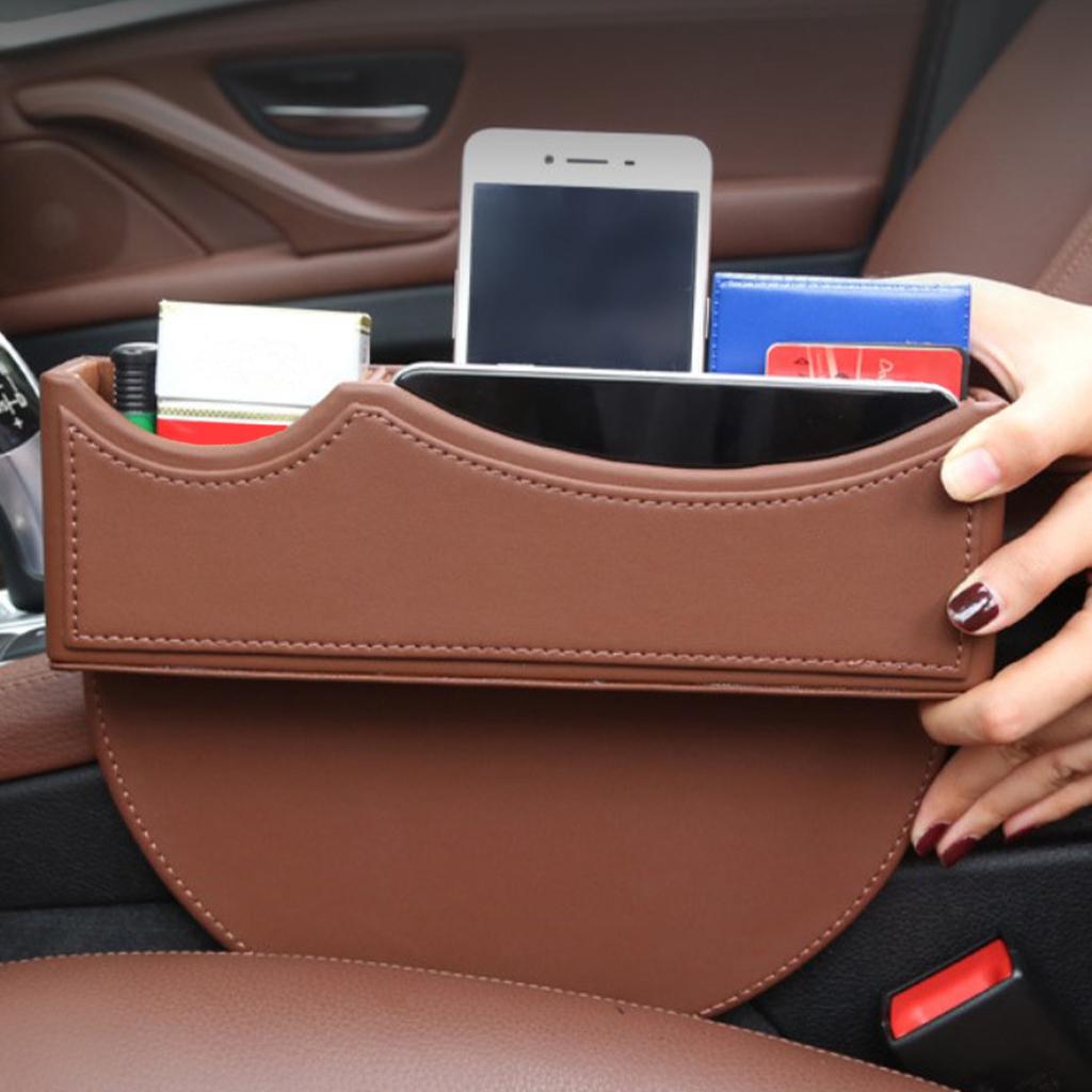 PU Leather Gap Storage Organizer, Multifunctional Gap Filler, Console Storage, for Cup Holder Cellphones Keys Cards