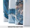 Blue Gold Marble Shower Curtain Set, Abstract Granite Pattern, Luxury Modern Waterproof Bathroom Decor