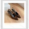 Fashion Women's High Heels 2025 New Ankle Buckle Strap Sandals Leopord Print Thin Heel Fashion Medium Heel Women's Pumps Summer Shoes