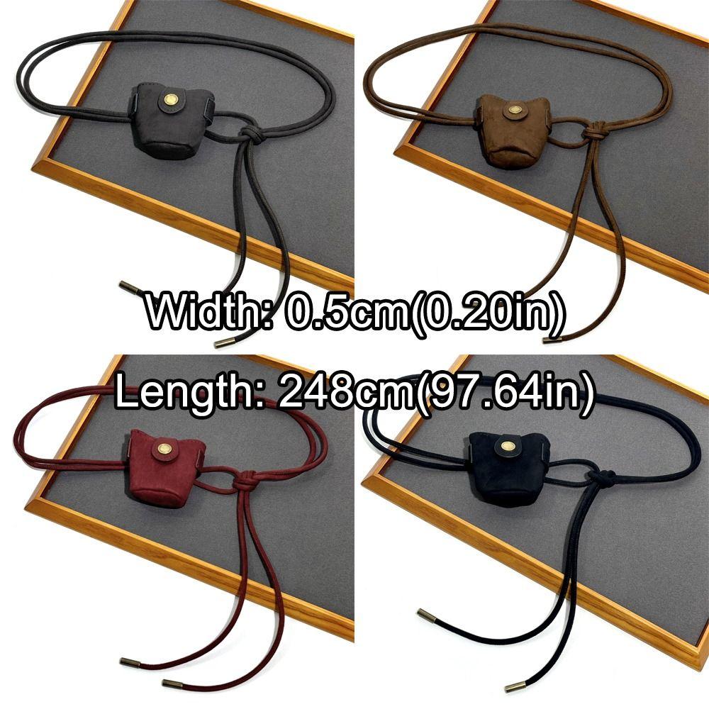 Thin Suede Rope Belt Casual Luxury Design Waist Bag Vintage Retro Waist Cinching Waistband
