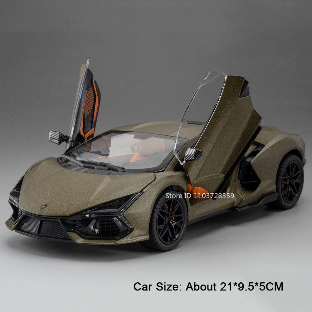 1:24 Aventador SVJ63 Revuelto Toy Car Model Alloy Diecast Sound Light Pull Back Doors Opened Vehicles Models Toys Collection