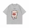 Summer Funny Sticky Pig Meme Tshirt Unisex Women Cute Pig Graphic Tee Oversized Streetwear Cotton Casual Short Sleeve Tops