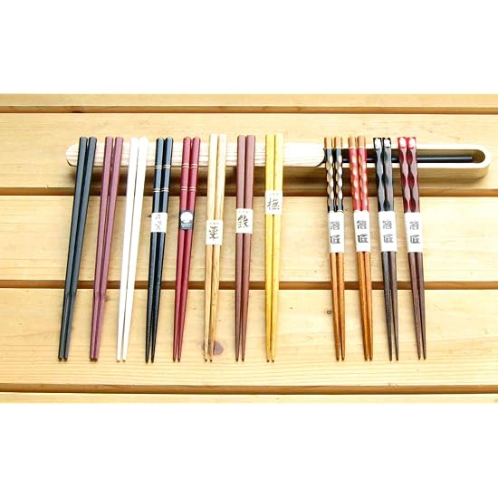Nagao Chopsticks and Chopsticks Case Set, 23cm, Gold Double-Line Design, Vermilion, Wood, Made In Ja