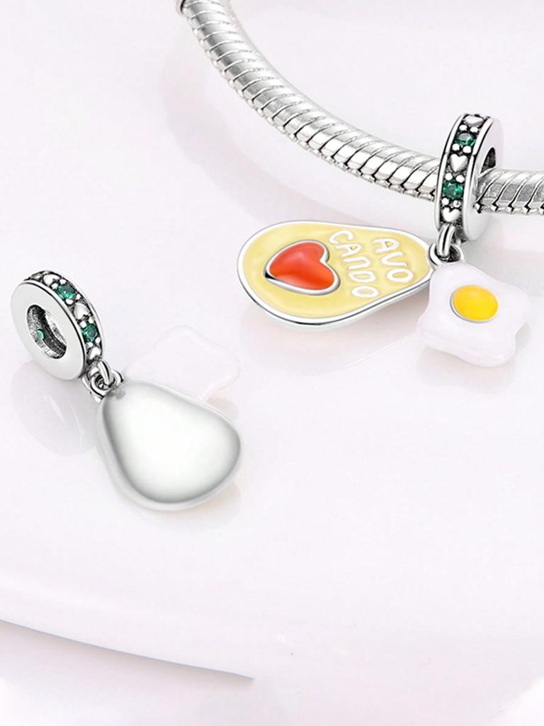 Avocado, Banana, Tomato Beads Charm Copper Plated Fit Charms Copperoriginal Bracelet For Jewelry Making Diy Charm