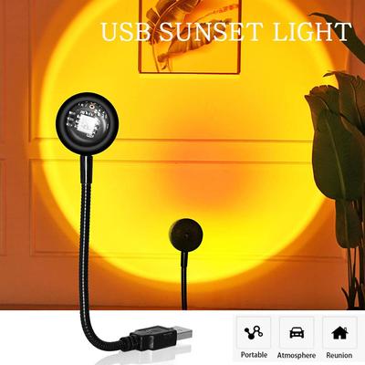 1 PC USB מקרן שקיעה מנורת אווירה מנורת לילה LED רומנטית לחדר שינה חנות קפה קישוט חי