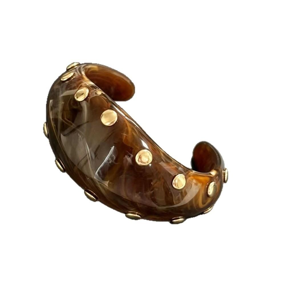 Irregular Resin Cuff Bracelet Marbling Chunky Bangle Vintage Wide Cuff Bracelet Gifts
