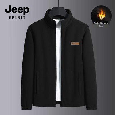 JEEP SPIRIT Men's Winter Sherpa Fleece Stand-Collar Jacket