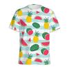 Summer Round Neck 3D Watermelon Pattern Print Top Fashionable Casual Short Sleeved Men's T-shirts