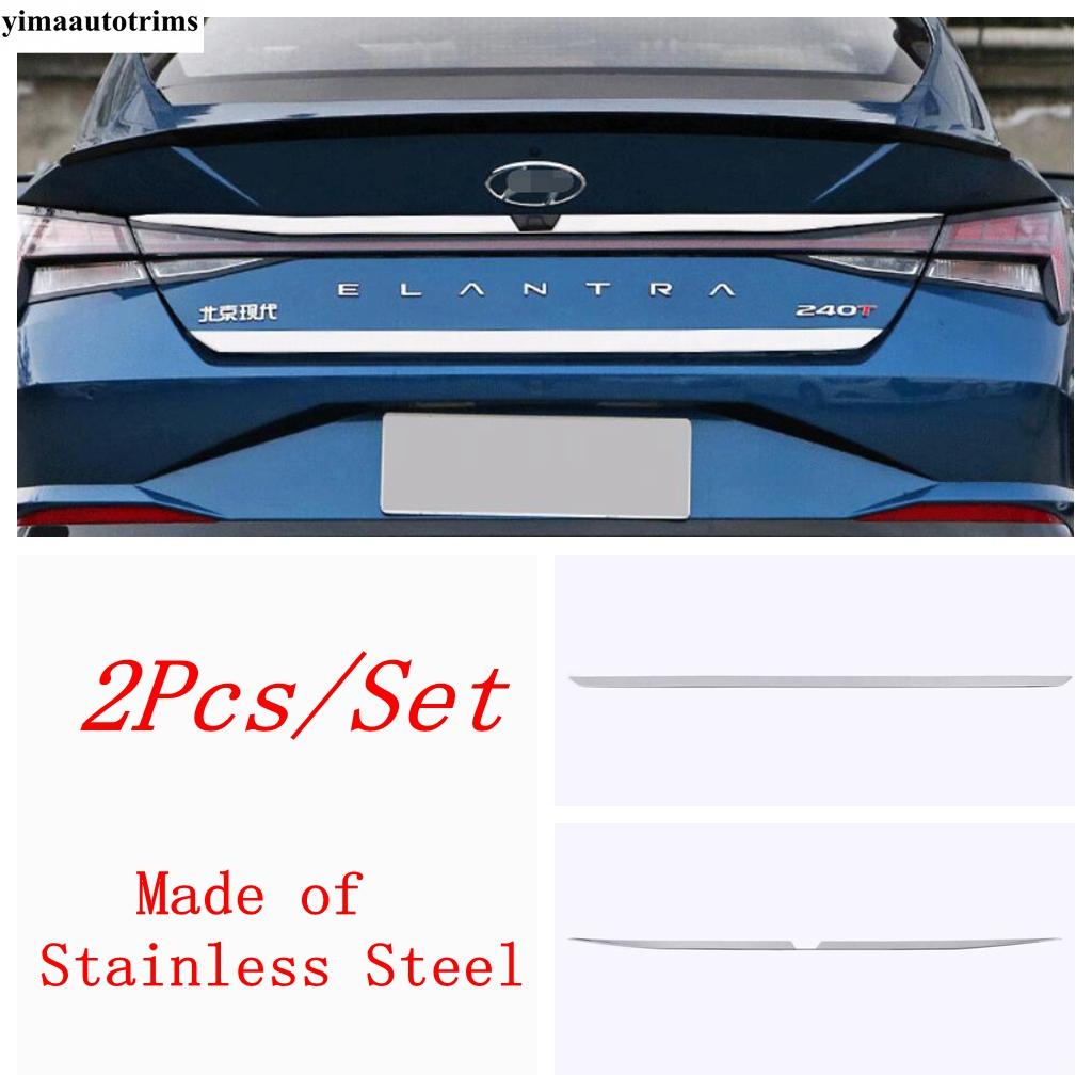 Rear Tail Door Strip Tailgate Trunk Decoration Cover Trim For Hyundai Elantra - Stainless Steel Accessories Exterior Kit