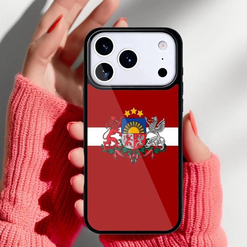 Latvian Flag Coat Of Arms Phone Case for iPhone 17 16 15 14 13 Pro Max Back Cover for 12 11 Pro Coque