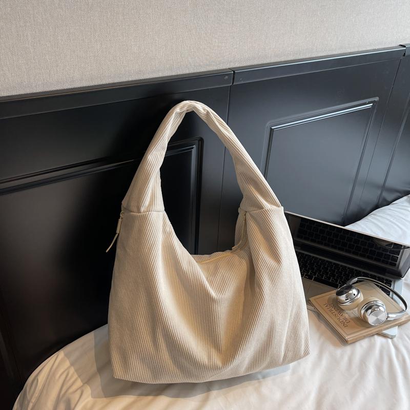 Corduroy Underarm Bag Women Commuter Shoulder Bag Tote Bag