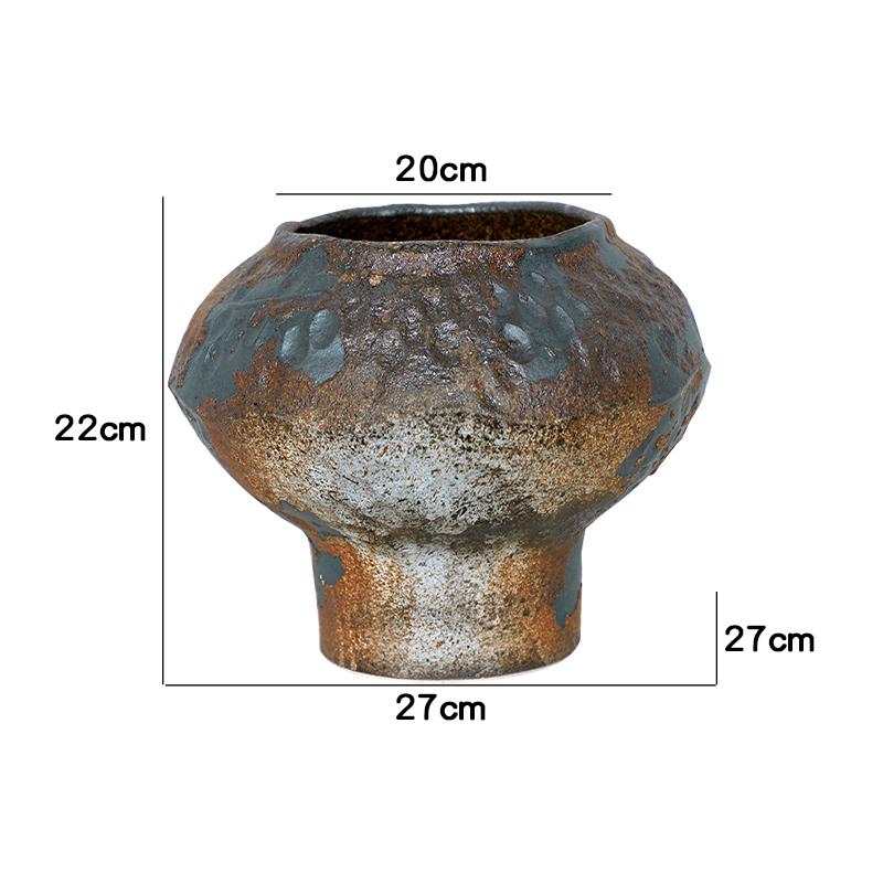 Retro Wabi-Sabi Zen Pottery Vase for Home and Hotel Decor