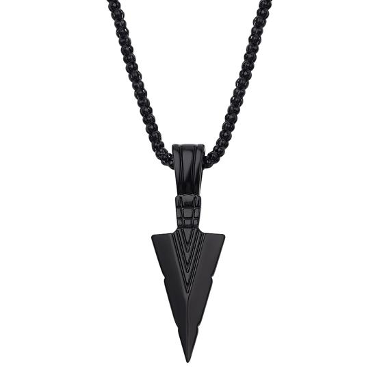 Arrowhead Pendant Men Necklace Vintage Alloy Chain Spearpoint Necklace Fashion Accessories