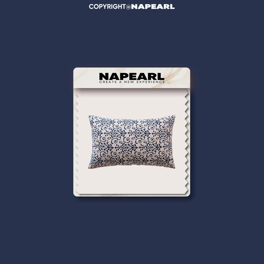 

1PC NAPEARL Retro Chinese Classical Blue and White Porcelain Printed Cotton and Linen Pillowcase for Sofa Living Room Bedroom Home Decor 30cm x 50cm синій