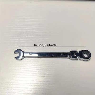 1pc 10mm Combination Ratchet Wrench With Flexible Head Dual Purpose Ratchet Tool Ratchet Combination Kit Automotive Hand Tools