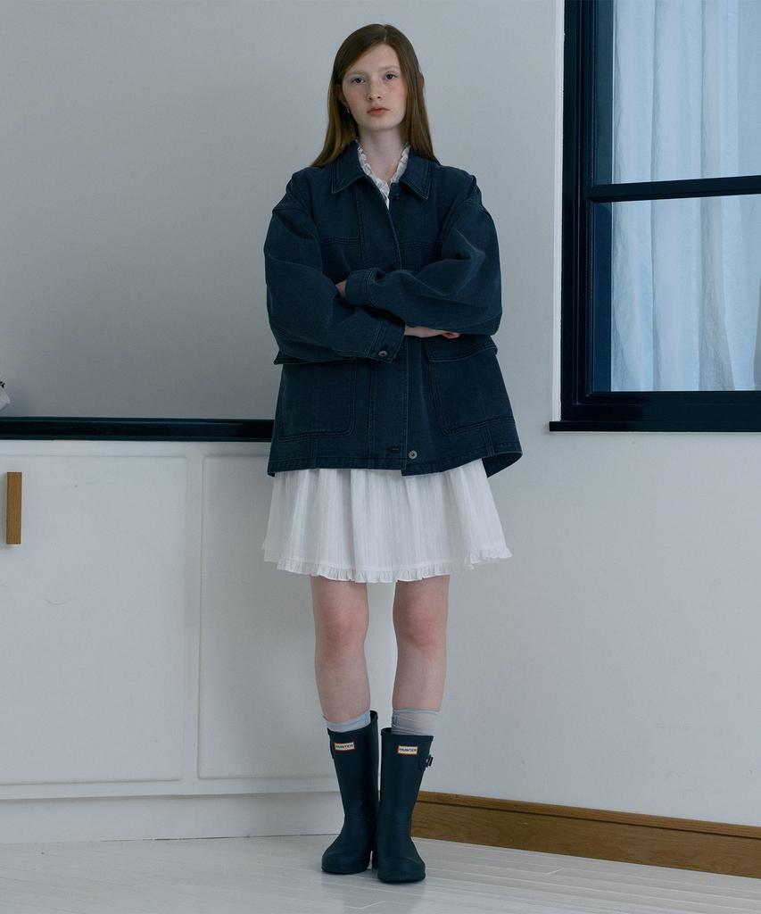 Jucyjudy J Oversized Half Black Denim Jacket Jyjk621C