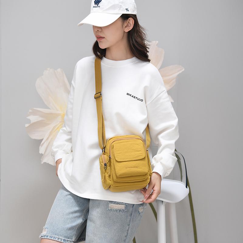 Small Square Bag Women's Shoulder Bag Water-Repellent Nylon Crossbody Bag
