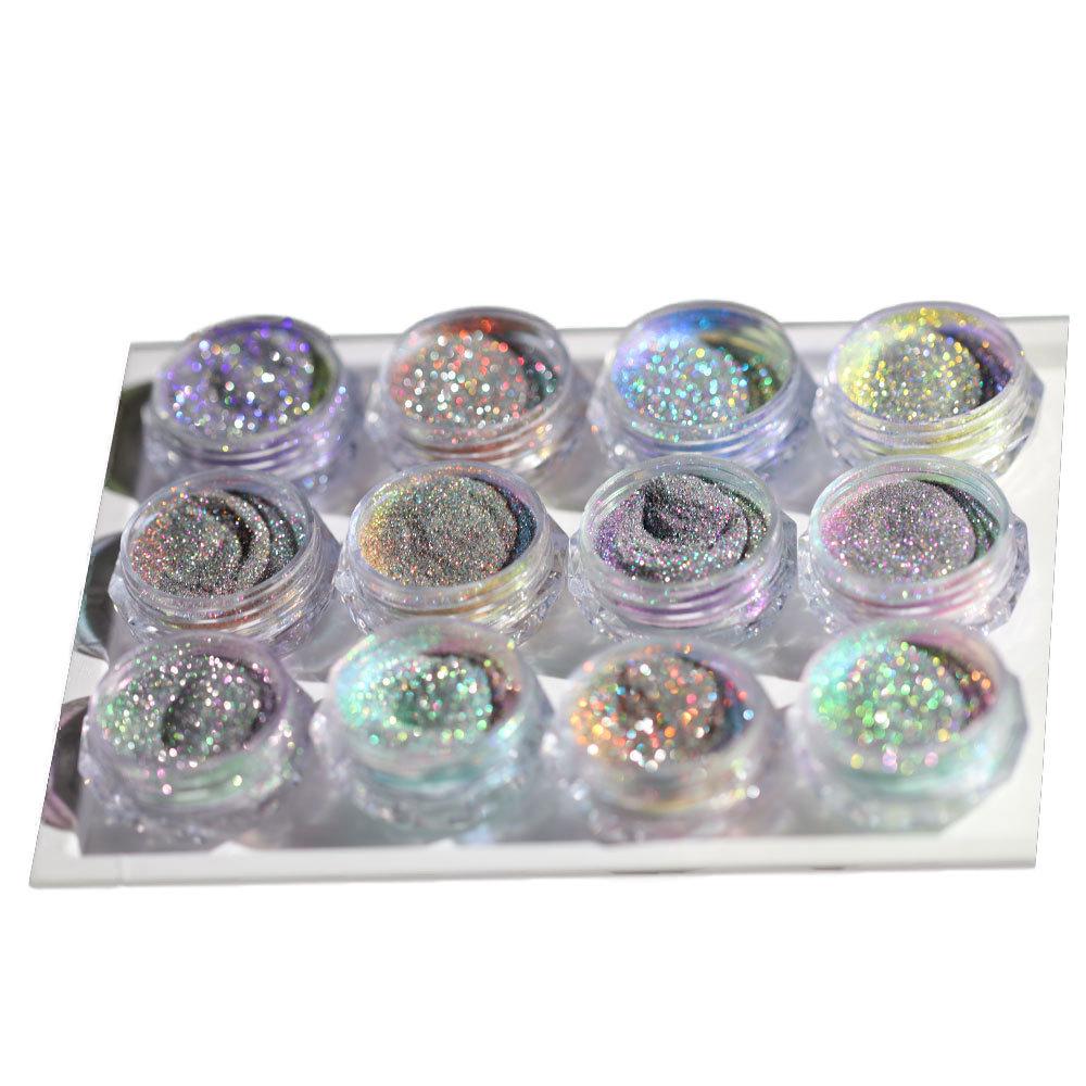 Iridescent Opal & Crushed Diamond Nail Art Reflective Glitter Powder