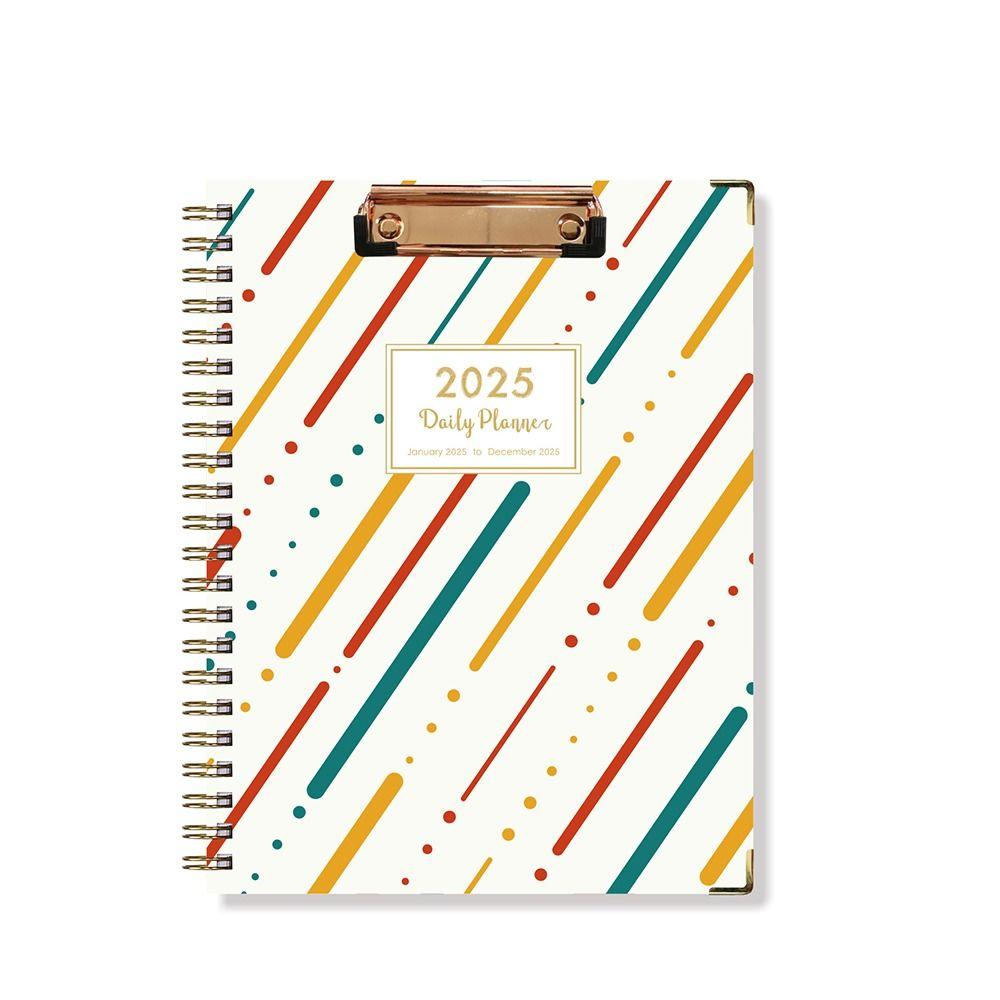 Daily Planner 2025 English Agenda Book With  Plate Clamp Diary Planner  Notebook  Home Office