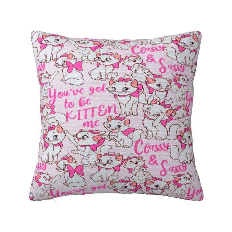 Custom Modern Marie Cat Rose Sofa Cushion Cover Soft Throw Pillow Case