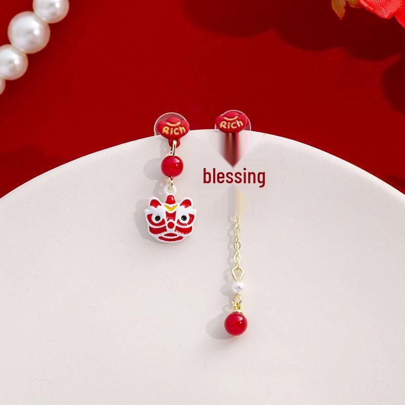 Ancient Red Beaded Cloud Teardrop Earrings - Chinese Hanfu Cheongsam Pearl Accessories