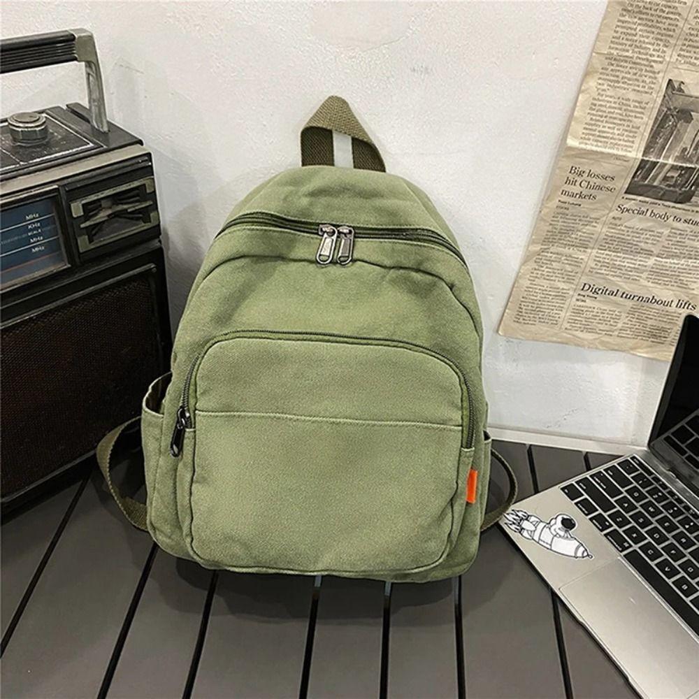 Retro Schoolbag Washable Shoulder Bag High Quality Canvas Leisure Backpack  College Student