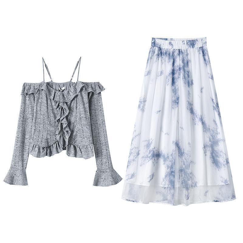 

Новое весенне-осеннее женское платье с открытыми плечами в традиционном китайском стиле и свободный костюм-двойка 6XL