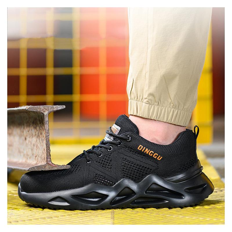 Herren lässige atmungsaktive Stahlkappe Arbeitssicherheitsschuhe Sommer Werkzeugschuhe Sicherheitsstiefel Outdoor Arbeiter Sneaker Schutzschuhe