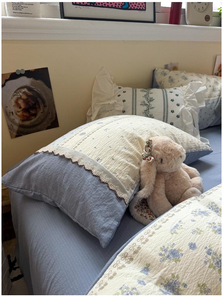 Korean Soft Crinkled Gauze Lace 4-Piece Bedding Set