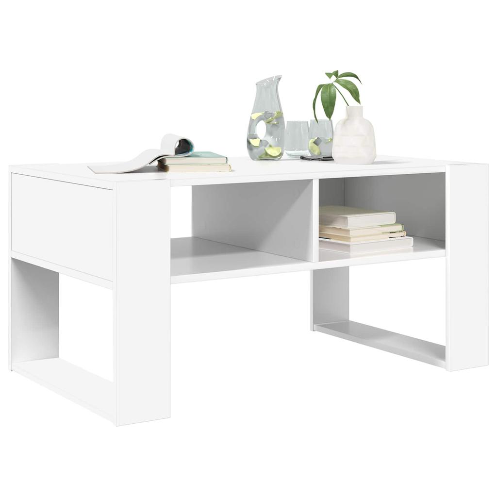 Coffee Table with Storage White 92 x 53 x 45 cm Particleboard