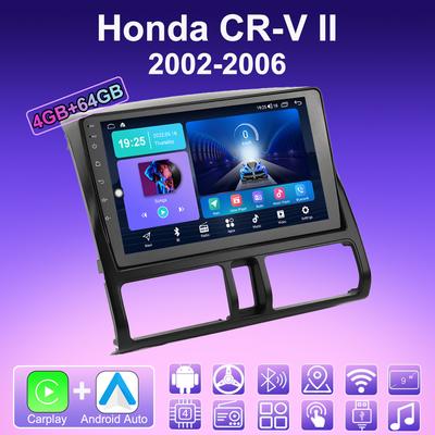2 DIN Android Carplay Car Radio For Honda CR-V II 2002-2006 Multimedia Player Head Unit Stereo GPS Navigation BT WIFI 4+64GB