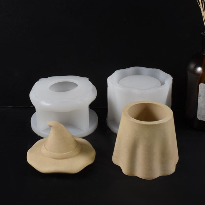 Witch Hat Shape Silicone Molds for Unique Candle Holder and Trinkets Box Creation Soft Moulds Easy Demolding Moulds