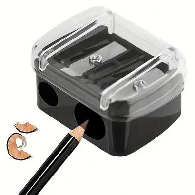 1pc Dual Hole Pencil Sharpener For Eyeliner, Eyebrow Pencil And Cosmetic Pencils, Mini Portable Multifunctional Pencil Sharpener,Makeup,Cheap