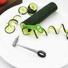 Stainless Steel Vegetable Spiralizer 360 Degrees Rotary Slicer for Cucumber Carrot Potato BPA-Free Ergonomic Handle & Sharp