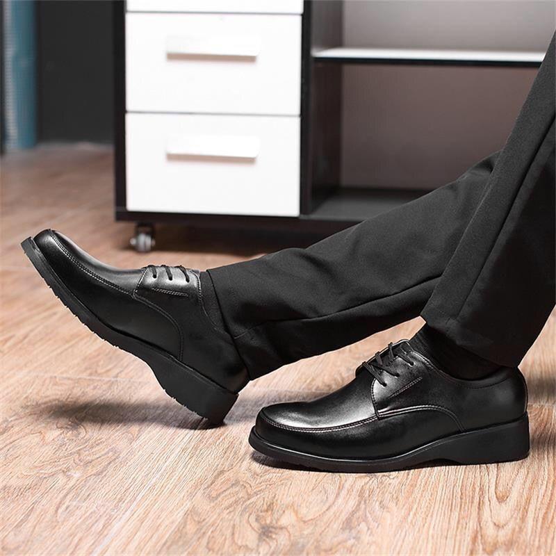 Police Leather Shoes Men And Women Business Formal Wear Leather Shoes Casual Breathable Single Shoes Security Duty Tooling Shoes