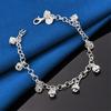 925 Sterling Silver 8-inch Exquisite Bell Bracelet for Women's Fashion Wedding Party Jewelry Accessories