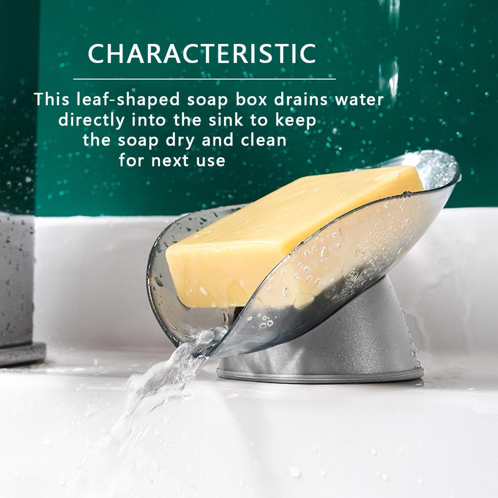Storage Box Sucking Container Leaf-shaped Draining Organizer for Kitchen Bathroom