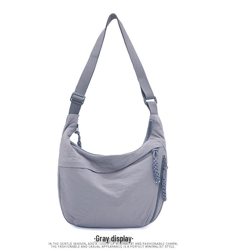 

Women s 2025 High-End Waterproof Nylon Crescent Crossbody Bag One Size серый