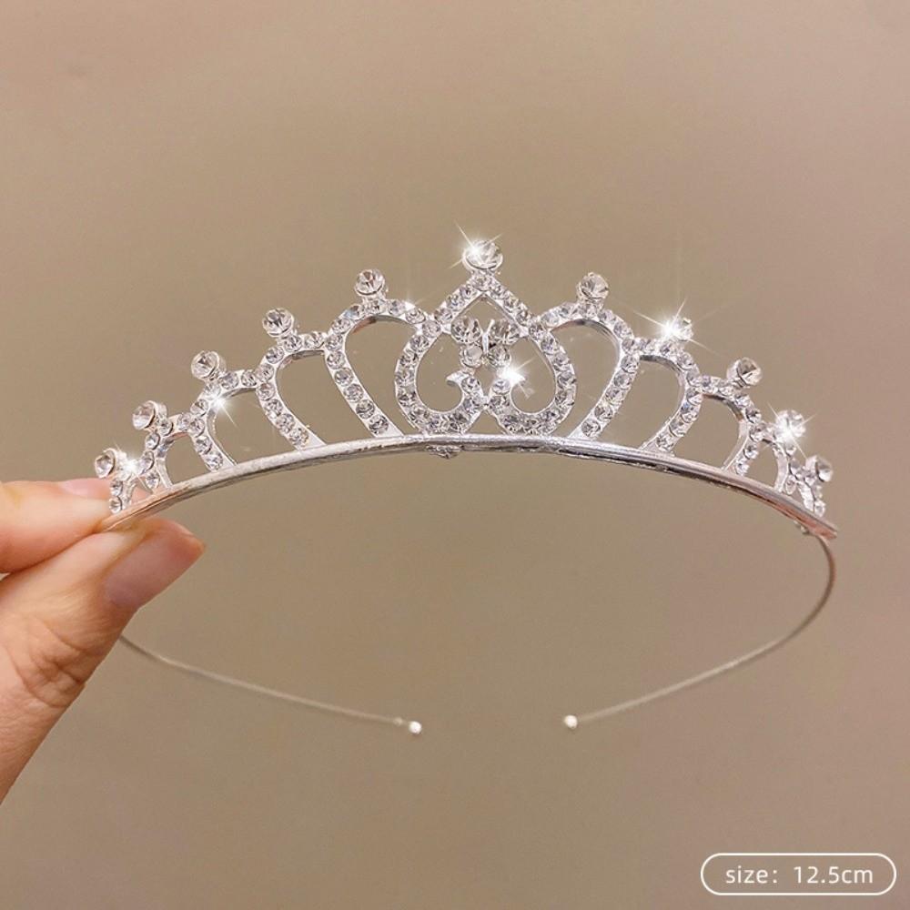 Silver Color Bride Crown Crystal Rhinestone Wedding Tiaras Wedding Crown Children F