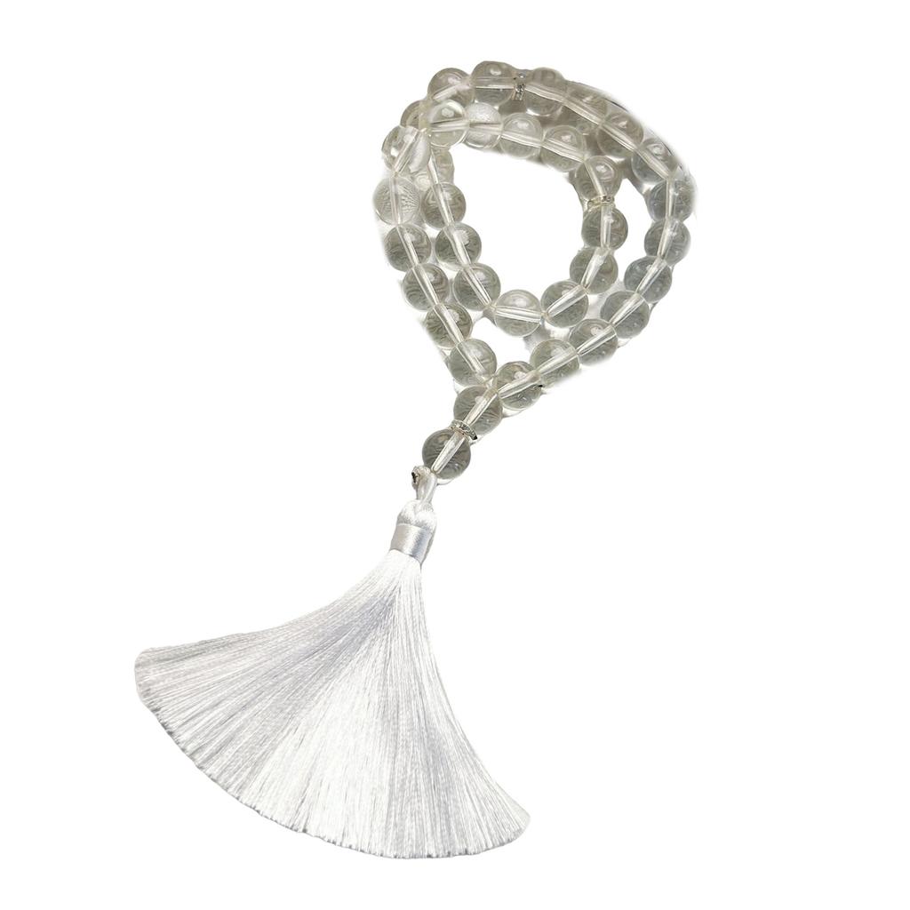 Glass Beads Bracelet Rosary Beads and Fringe Pendants for Prayer Meditations Elegant Glass Grains Rosary Beads