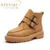 Fashion AIYUQI Women's Short Boots Large Size 2025 New Genuine Leather British Style Women Winter Boots Fashion Fur Women Ankle Boots