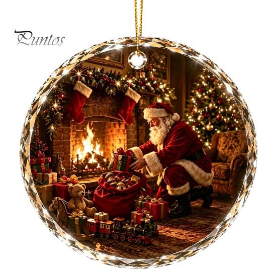 Acrylic Holiday Tree Decoration Christmas Landscape Scene Ornament for Decor, Decorative Elegant Hanging Keepsake Party And Seasonal Home Decorations