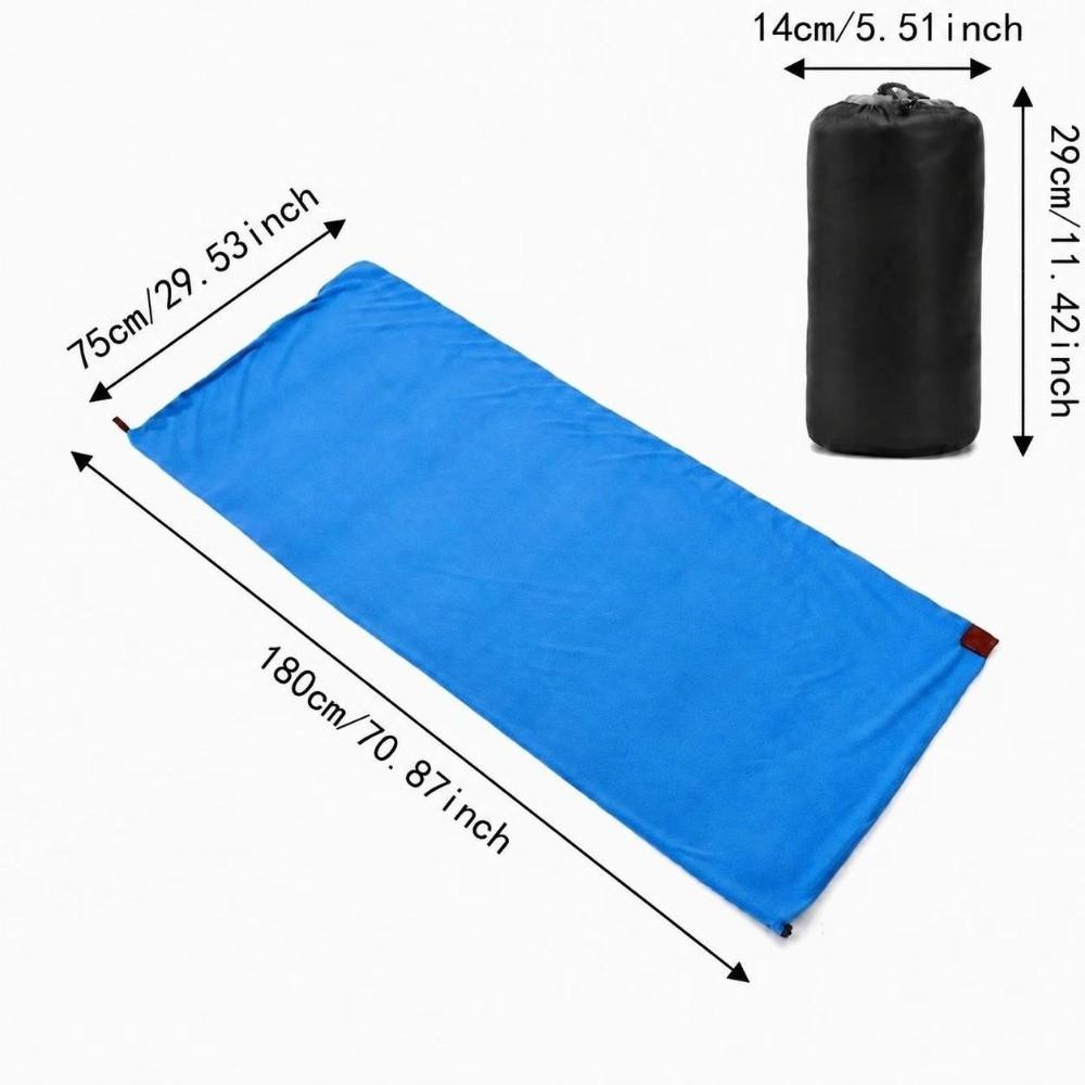 Two-Way Zipper Fleece Sleeping Bag Soft Outdoor Bivvy Sack Cozy Emergency Emergency Blanket  Travel