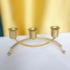 Metal Iron Candleholder Three Head Vintage Candelabra Candle Containers  Wedding Centerpiece
