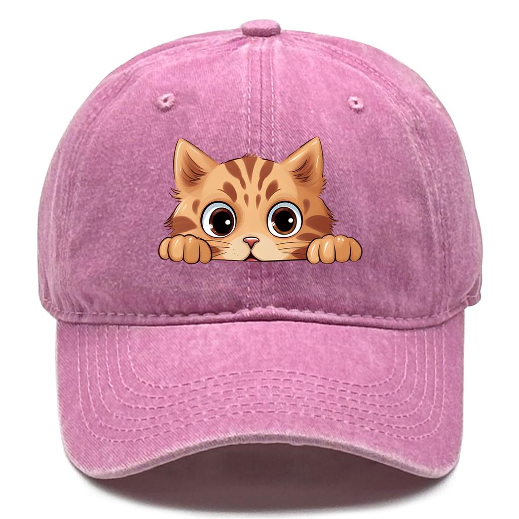 Cute Cat Print Snapback Sun Hat Cat Avatar Woman's Cap Cozy Adjustable Strap Baseball Hat Perfect For Outdoor Accessory