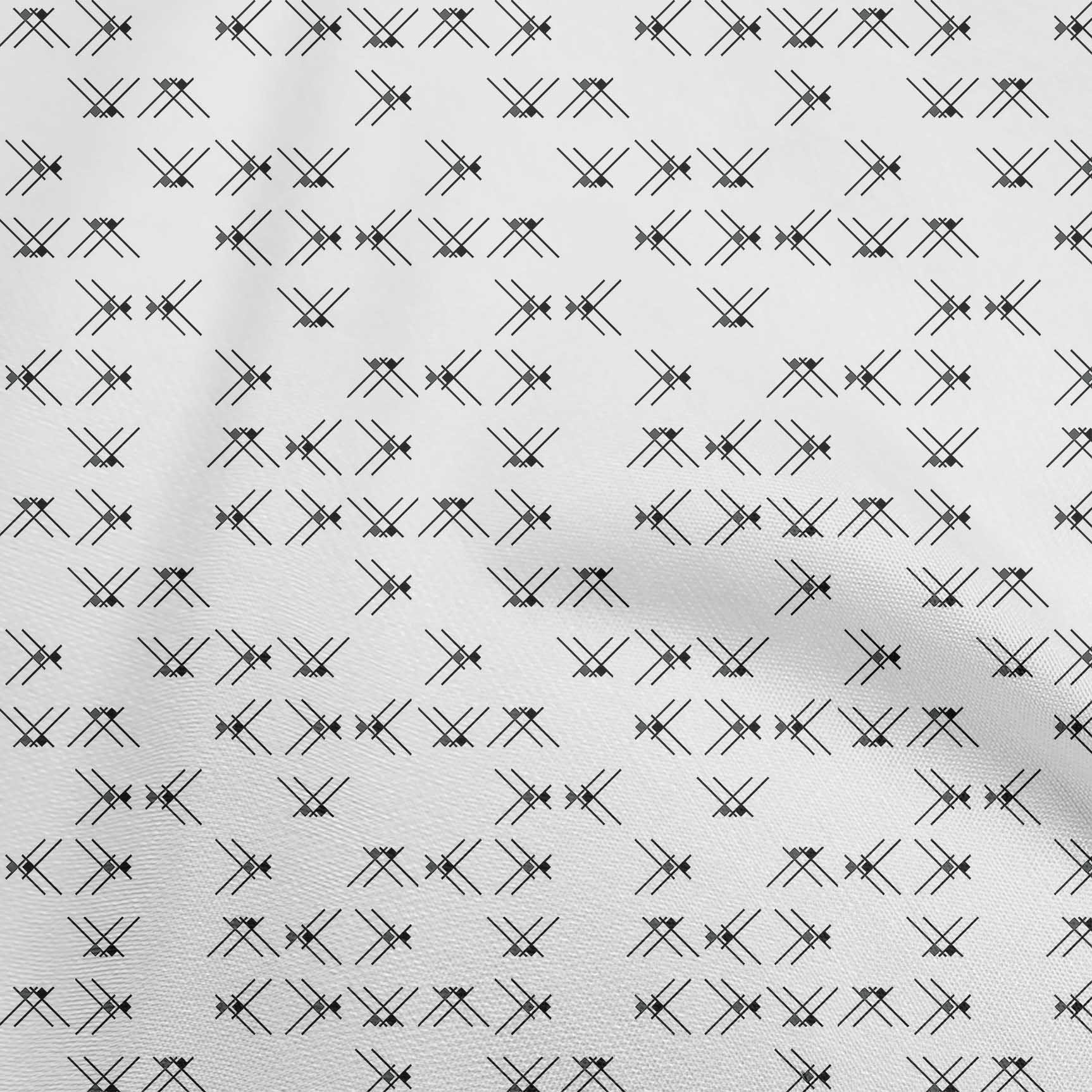 

oneOone Cotton Flex Темно-сіра тканина Абстрактні лінії Матеріал сукні Тканина Тканина з принтом у дворі 40 дюймів 42 Inch Wide - Viscose Chiffon білий