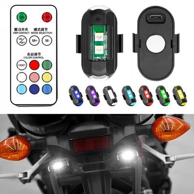 1-4Pcs Remote 7 Colors LED Flashing Warning Strobe Lights USB Chargeable Quadcopter Motorcycle Bike Drone LED Aircraft Warming